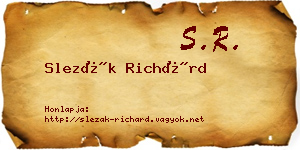 Slezák Richárd névjegykártya
